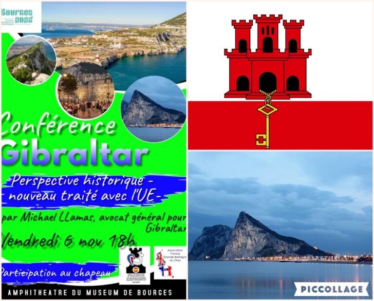 A VENIR : Vendredi 6 novembre :  Conférence  « GIBRALTAR,  perspective historique – nouveau traité avec l&rsquo;U-E » par Michael LLAMAS